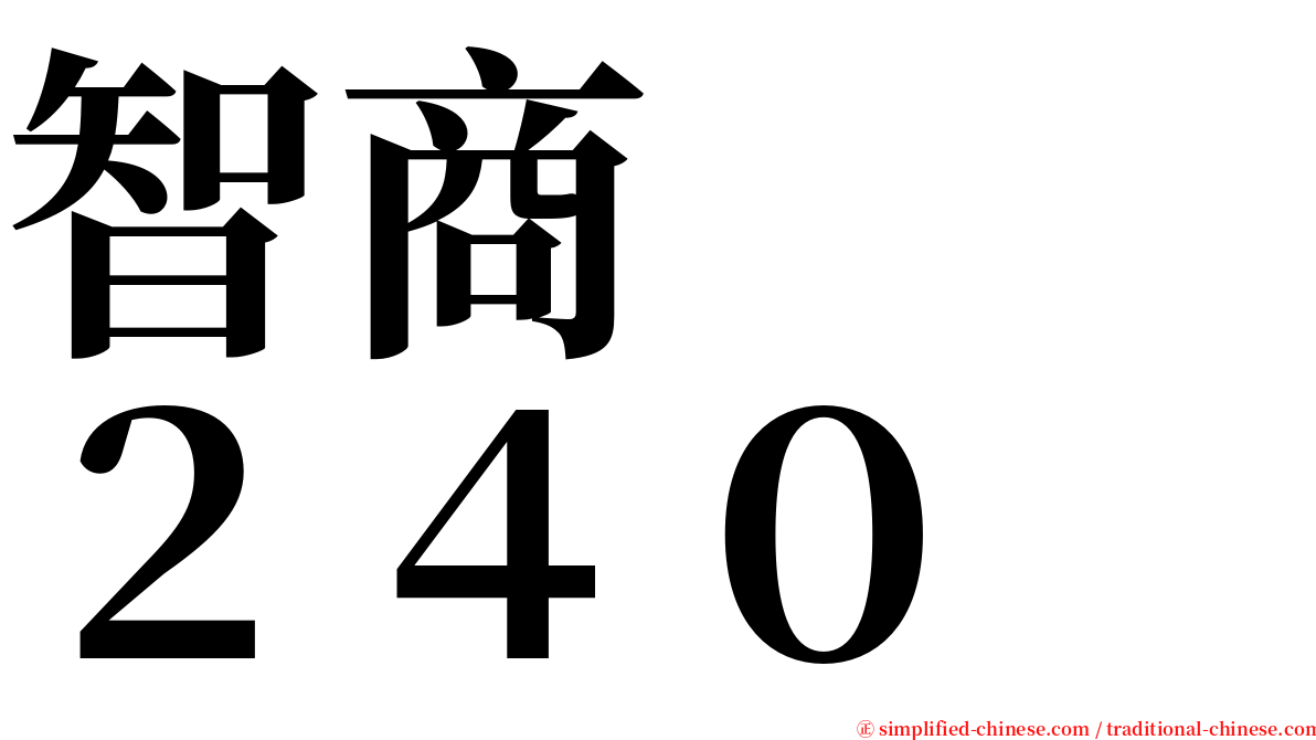 智商　　２４０ serif font